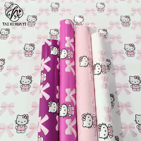 Cross-border foreign trade explosion kitten bow flower wrapping paper flower packaging waterproof floral packaging material
