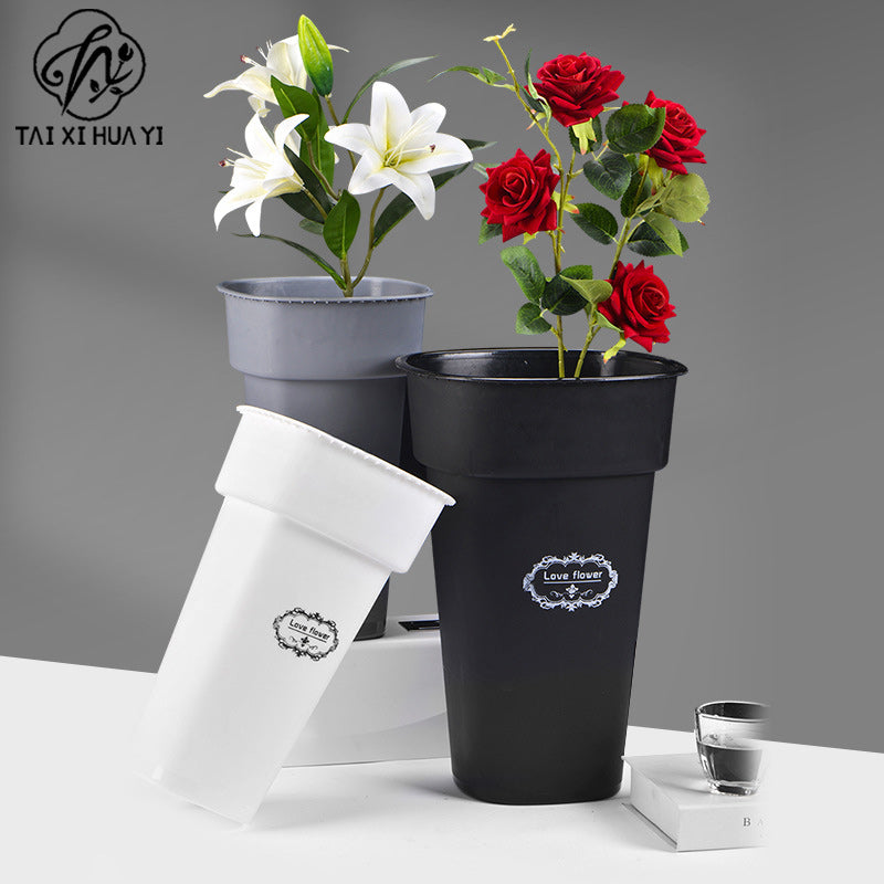 Wake flower bucket flower shop special Hong Kong-style square flower bucket wholesale stall household dried flowers flower growing bucket Wake flower bucket Main image