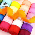 3cm Solid Color Lace Hollow Grosgrain Ribbon Eco-Friendly Durable Modern DIY Handmade Bow Headgear Hair Valentine's Day Wedding
