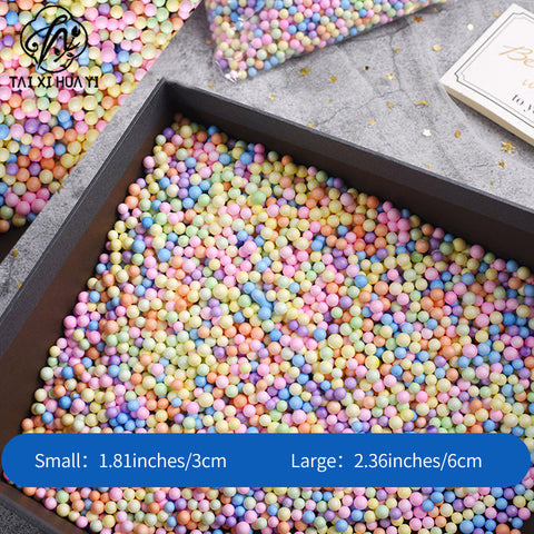 10G Internet celebrity gift box Girls Heart Birthday Foam Ball Slime Filled Granular Colorful Macaron Foam Ball