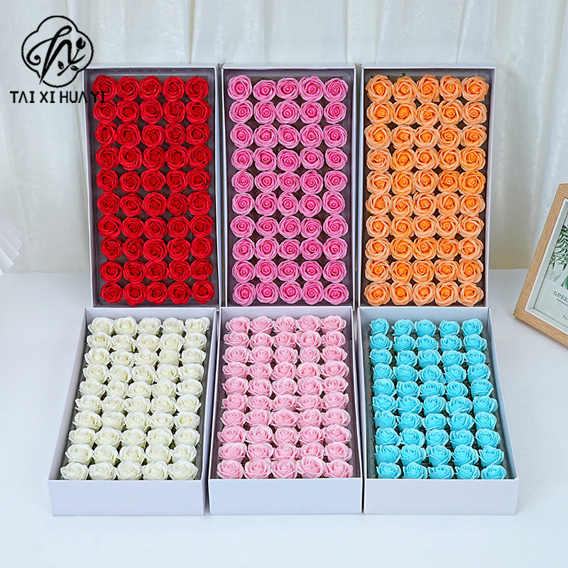 Thumbflower boxed mini soap rose bouquet, Valentine's Day gift decoration materials, wholesale preserved flowers