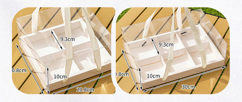 Portable Flower Cake Gift Box Transparent 6 Gongge Dessert Baking Packing Box 4 Gongge Mousse Cup Puff Cake Box