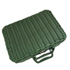 Rattan outdoor leisure picnic basket household PP imitation rattan retro suitcase storage props basket storage basket