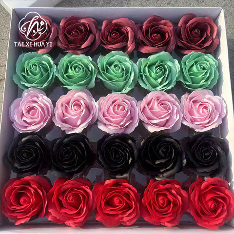 Artificial flower five-layer rose soap flower large flower head soap flower gift box bouquet flower shop festival supplies manufacturer wholesale