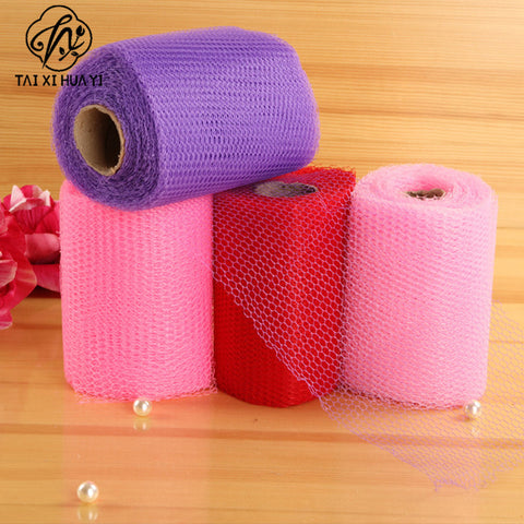 Wholesale wedding supplies wedding car decoration dry yarn mesh one roll 13cm wide 22 meters long multi-color optional