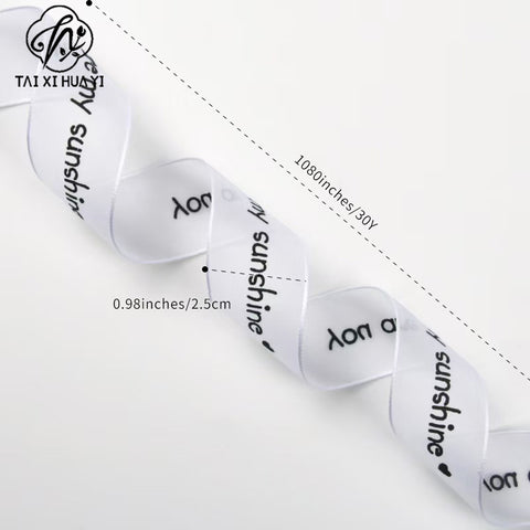 Baking ribbon cake box strap gift decorative ribbon happy birthday flower snow yarn with floral edge dye