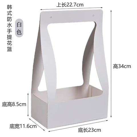 Simple Portable Paper Box Matt Lamination Flower Basket for Wedding Decor Packaging for Flowers and Folders