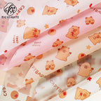 Cartoon pattern love kaka flower bouquet wrapping paper kapibara translucent neon paper gift wrapping paper