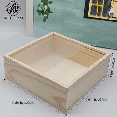 Holiday light luxury high-grade wooden flower box, flower sunflower arrangement square gift box, flower shop DIY floral materials