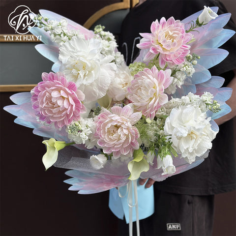 Birds and Sky Shaping Feather Wings Wrapping Paper Flower Bouquet Handmade DIY Floral Materials Mother's Day