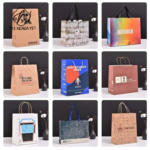 Wholesale Premium Eco-friendly Paperboard Boxes Kraft Bags with Custom Logo for Gift Packaging
