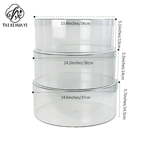 New large-capacity PET fruit flower box food grade round waterproof transparent flower fruit flower arrangement gift box empty box