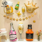 Party decoration, aluminum film balloons, cross-border arrangement, New Year's wine bottle, wine glass, birthday wine bottle, wine glass balloon wholesale