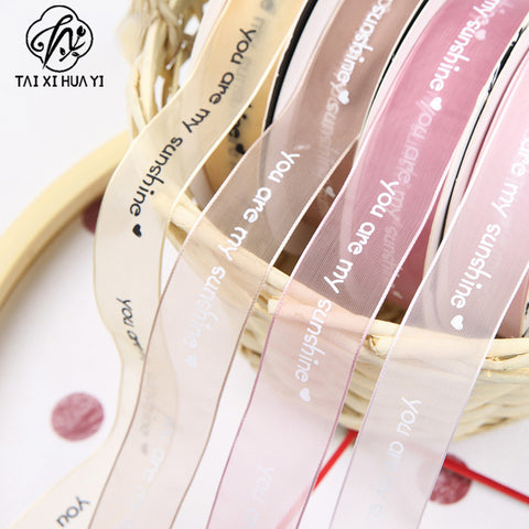 Baking ribbon cake box strap gift decorative ribbon happy birthday flower snow yarn with floral edge dye