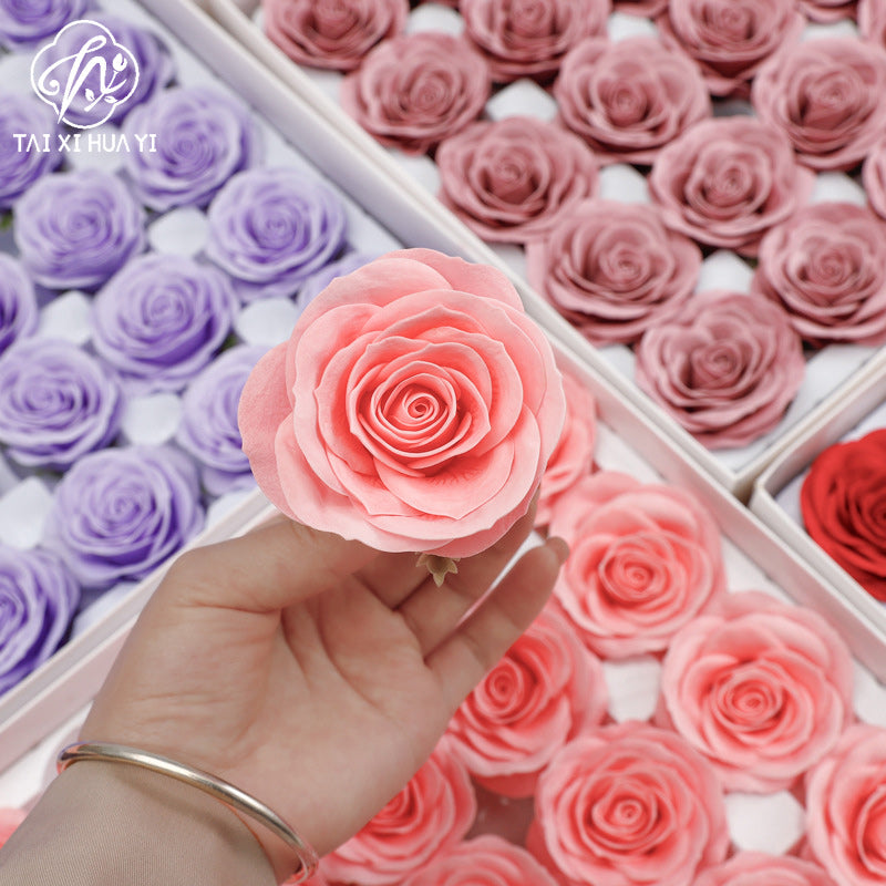 Taixi wholesale seven-layer awakening soap flower rose head simulation immortal flower rose handmade DIY bouquet material