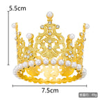 Princess Wedding & Birthday Party Supplies New Rhinestone Crown Cake Topper Children's Hair Accessories in Metal for Christmas