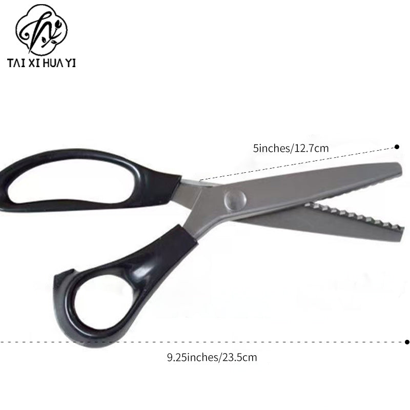 Tooth cloth scissors triangular dog teeth serrated tailor scissors handmade lace scissors arc wave scissors thread serrated scissors