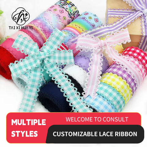 3cm Solid Color Lace Hollow Grosgrain Ribbon Eco-Friendly Durable Modern DIY Handmade Bow Headgear Hair Valentine's Day Wedding