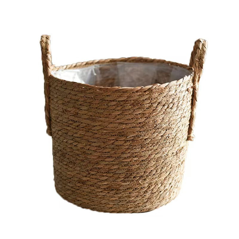 Wholesale Customize Seagrass Wicker Storage Basket Handles Square Shape Multifunctional Eco-Friendly Home Garden Use Made China