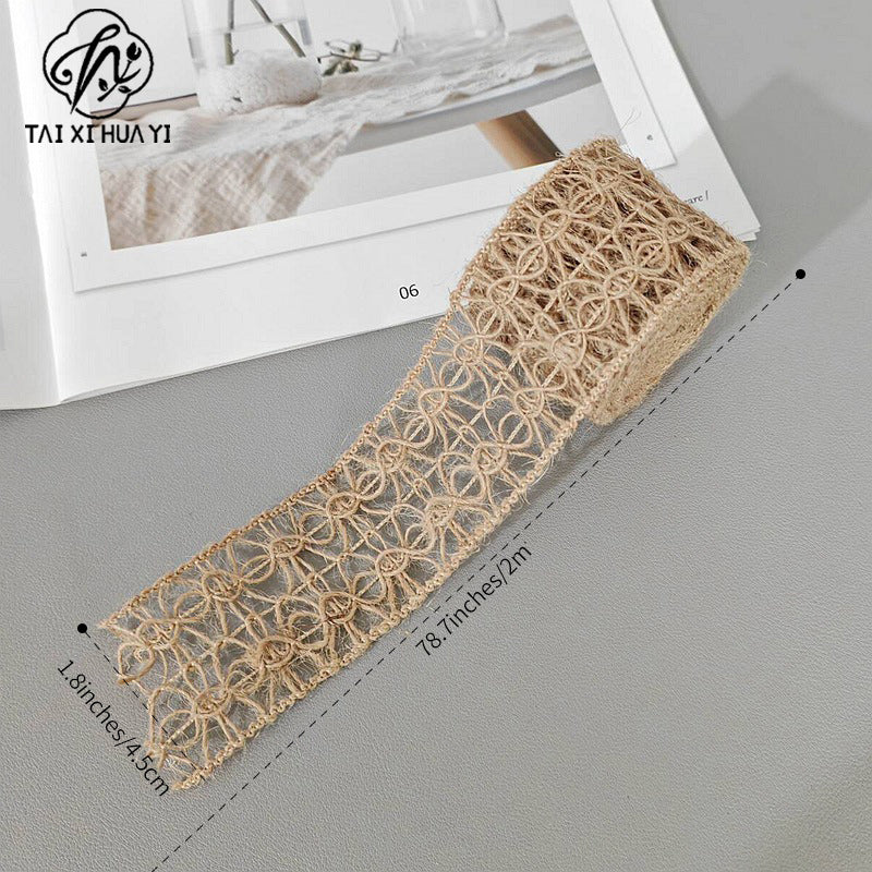 Hemp rope and hemp weaving are hot-selling, hand-woven webbing cotton and linen lace decoration DIY 2 meters a roll, clothing accessories