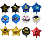 Cross-border hot-selling 18-inch graduation season aluminum foil balloons, round five-pointed star graduation hats, aluminum foil balloon venue decoration