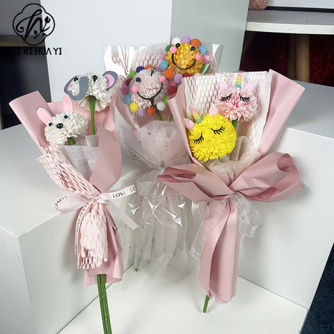Festival New Ping Pong Chrysanthemum Soap Flower Head Creative Handmade Soap Flower Head Bouquet Gift Box Making Flower Shop Supplies