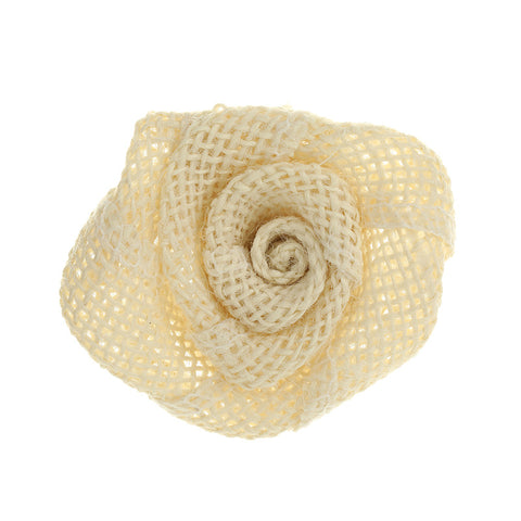 Burlap Fabric Rose Flowers Wedding Jute Linen Fabric Handmade Eco-friendly DIY Crafts Accessory Decor