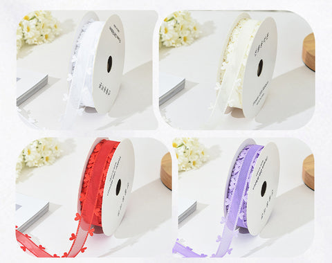 Bilateral love ribbon, hair accessories DIY bow flower gift packaging ribbon cross-border binding belt