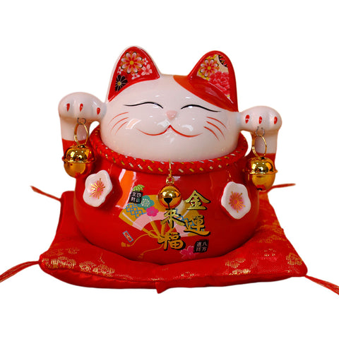 4.5 inch Lucky Cat Cute Cartoon Piggy Bank Ceramic Gift Printing Home Decoration Customer Wholesale Shipping