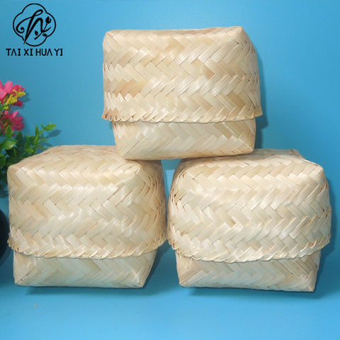 Factory bamboo weaving gift boxes, bamboo boxes, wedding candy boxes, candy baskets, souvenir gift packaging boxes, folk crafts, covered bamboo