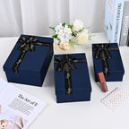 Customized Portable Pink Square Paper Gift Box with UV Coating Bow Mug Set Pen Wine Lid
