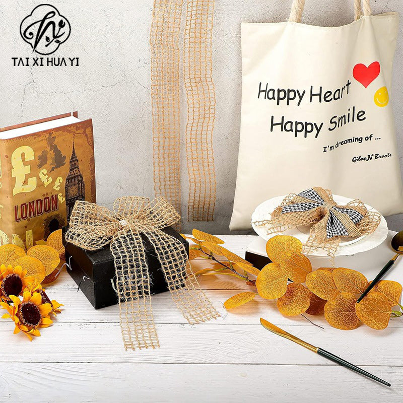 Hemp rope and hemp weaving are hot-selling, hand-woven webbing cotton and linen lace decoration DIY 2 meters a roll, clothing accessories รูปสินค้าหลัก