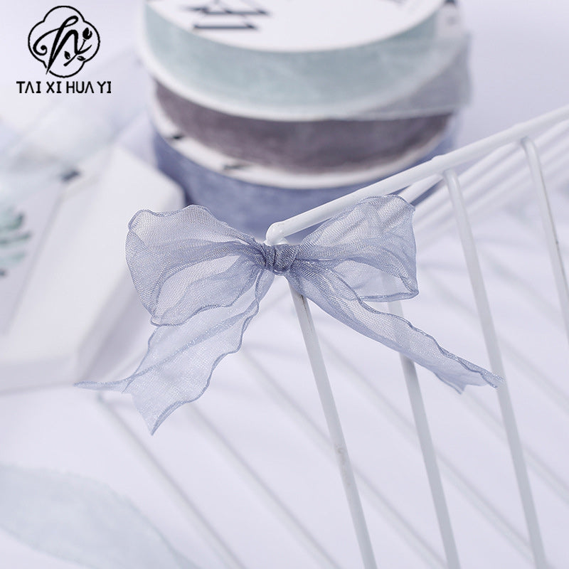 Valentine's Day super sweet ribbon bouquet packaging webbing bow DIY handmade yarn belt flower packaging ribbon wholesale รูปสินค้ารอง