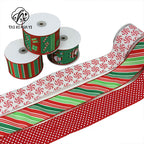 Luxury 4'' Wide Eco-Friendly Polyester Wedding Christmas Line Edge Gift Wrapping Diy Bow Wired Ribbon for Craft Wreath