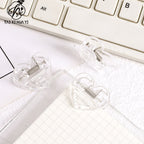 ins transparent mini love clip plastic test paper book folder heart-shaped decorative photo clip sticky note clip