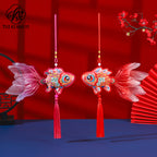 Guochao Dragon Boat Festival Goldfish Koi Sachet Pendant Embroidered Tassel Sachet Portable Pendant Purse Activity Small Gifts