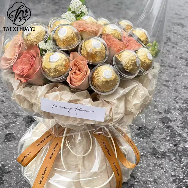 Ferrero Chocolate Cup Clear Chocolate Holder Bouquet Flower Packaging DIY Making Materials Supplies Valentine's Day