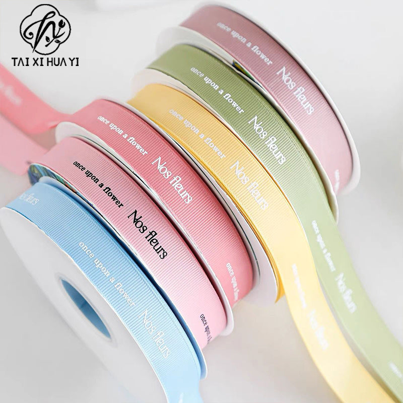 Qixi Festival Valentine's Day English Alphabet Ribbon Cake Pack Flower Threaded Ribbon Bouquet Gift Bag Decorative Ribbon