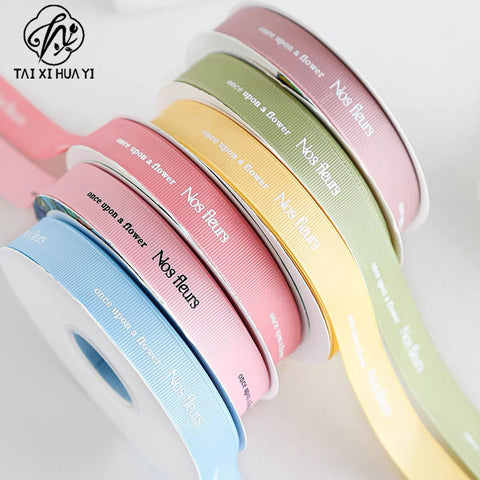 Qixi Festival Valentine's Day English Alphabet Ribbon Cake Pack Flower Threaded Ribbon Bouquet Gift Bag Decorative Ribbon