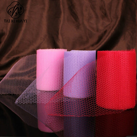 Wholesale wedding supplies wedding car decoration dry yarn mesh one roll 13cm wide 22 meters long multi-color optional