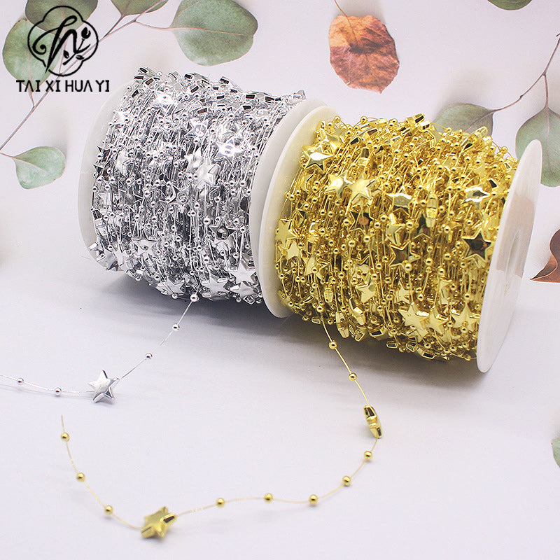 Pearl chain 8 + 3mm gypsy fishing line bead chain handmade bouquet gifts DIY holiday decoration floral materials
