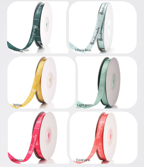 Wholesale Eco-friendly Polyester Printed Handmade Single Face Slogan Cake Decorative Ribbon Wedding