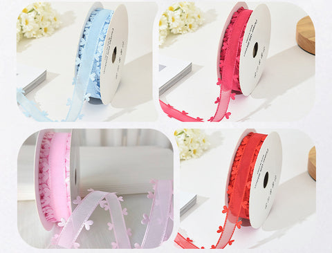 Bilateral love ribbon, hair accessories DIY bow flower gift packaging ribbon cross-border binding belt