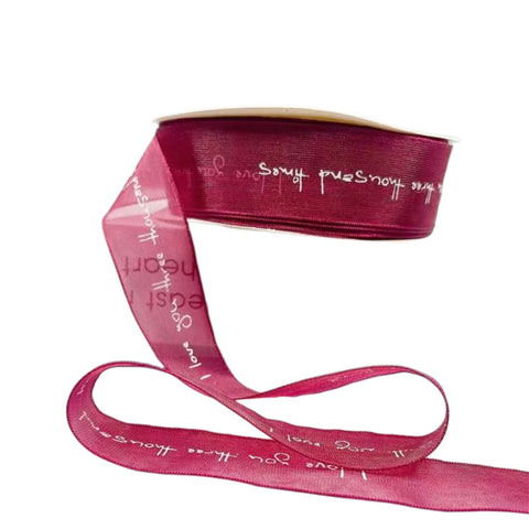 English alphabet transparent ribbon snow yarn belt chiffon webbing ribbon ribbon ribbon bouquet cake wrapping gift
