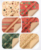 Amazon, new Christmas gift wrapping paper, retro yellow kraft paper gift box packaging DIY paper wholesale