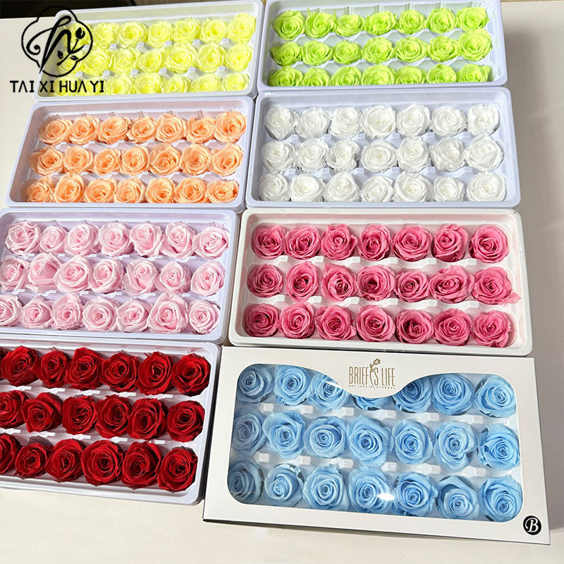Flower directly from the manufacturer Yunnan Baohua rose head newcomers must buy eternal flower rose B grade 2-3cm flower head