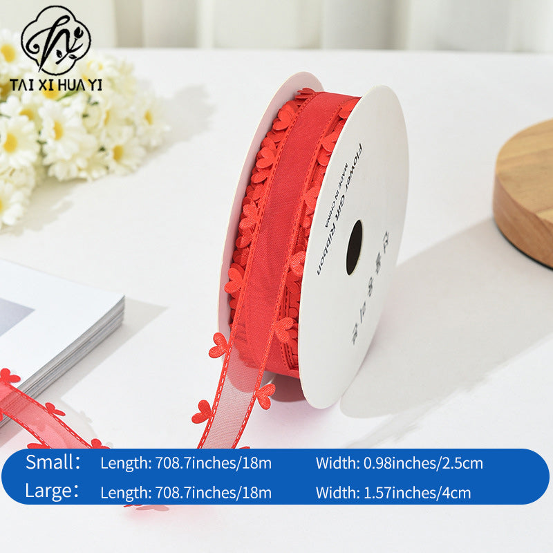 Bilateral love ribbon, hair accessories DIY bow flower gift packaging ribbon cross-border binding belt