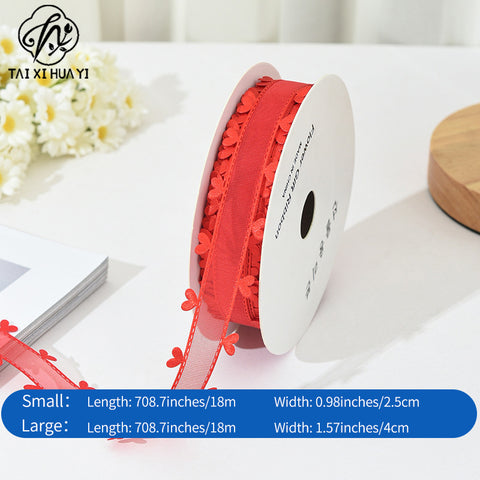 Bilateral love ribbon, hair accessories DIY bow flower gift packaging ribbon cross-border binding belt