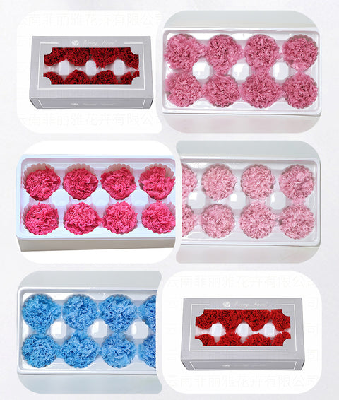 Eternal Flower 4-5cm A Grade Carnation Flower Head DIY Material 8 Packs Yunnan Wholesale Eternal Carnation Flower Head