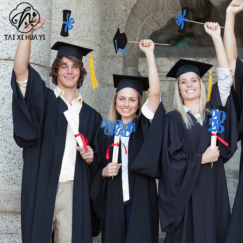 New graduation season creative shooting props graduation ceremony party decoration photo background plug flag Main image
